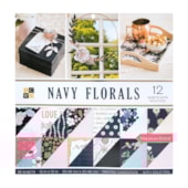 BLOCO DE PAPEIS SCRAP 30X30 NAVY FLORALS BLOCO DE PAPEIS SCRAP 30X30 NAVY FLORALS
