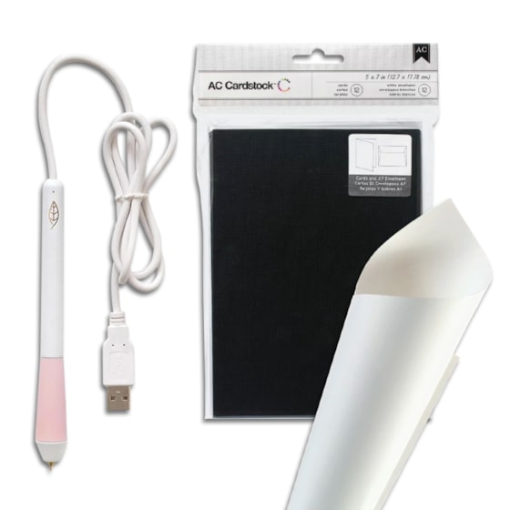 Combo Cartinha: Caneta Foil Quill + Papel Colorplus + Cartão Evelope