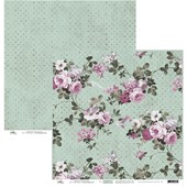 Papel de Scrap Flores Grande com Verde Claro Poa 30X30 Papel de Scrap Flores Grande com Verde Claro Poa 30X30