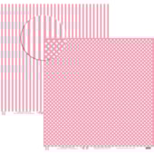 Papel de Scrap Poa Grande com Listra Rosa Claro Papel de Scrap Poa Grande com Listra Rosa Claro