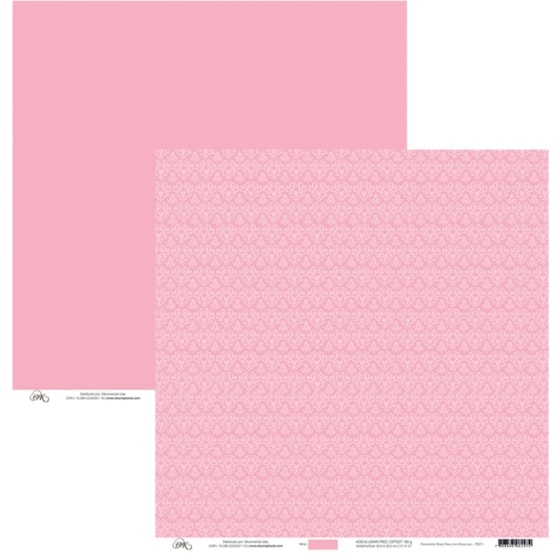 PAPEL ORNAMENTO ROSA CLARO COM ROSA CLARO 30X30 PAPEL ORNAMENTO ROSA CLARO COM ROSA CLARO 30X30