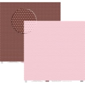 Papel Poa Médio com Frente E Verso Colorido Rosa Claro com Marrom Papel Poa Médio com Frente E Verso Colorido Rosa Claro com Marrom