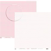 Papel Xadrez E Poa Médio com Rosa 30X30 Papel Xadrez E Poa Médio com Rosa 30X30